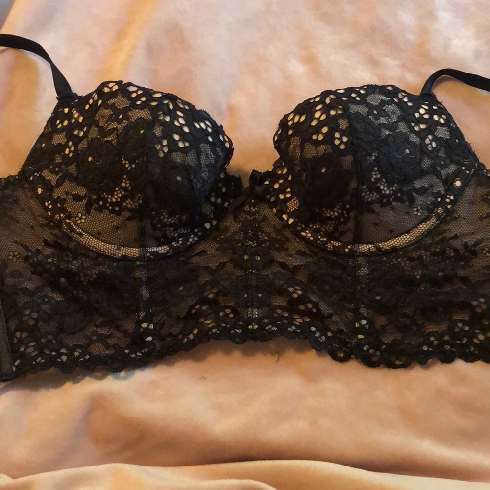 Black lace bustier bra Victoria’s Secret 34B